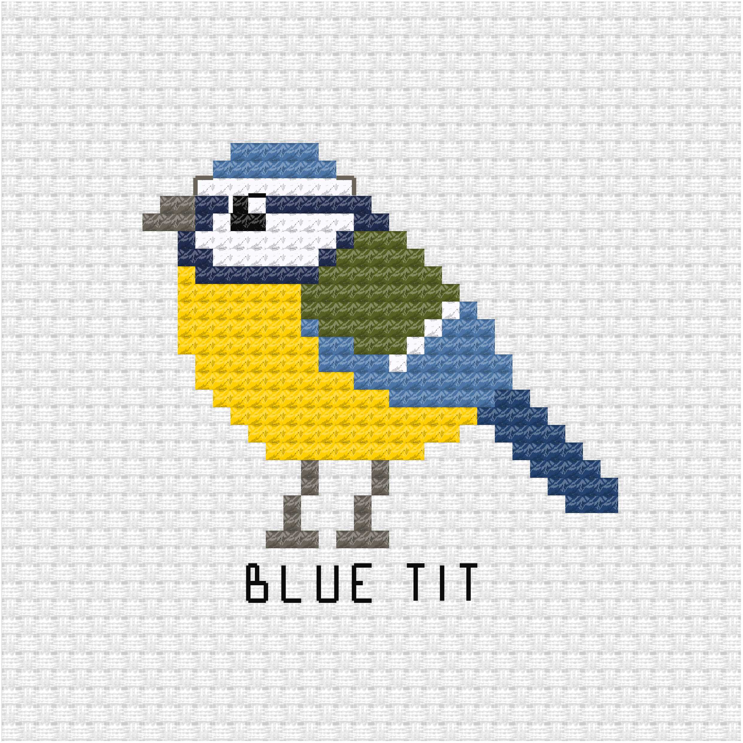 Blue tit cross stitch pattern - Ringcat Design